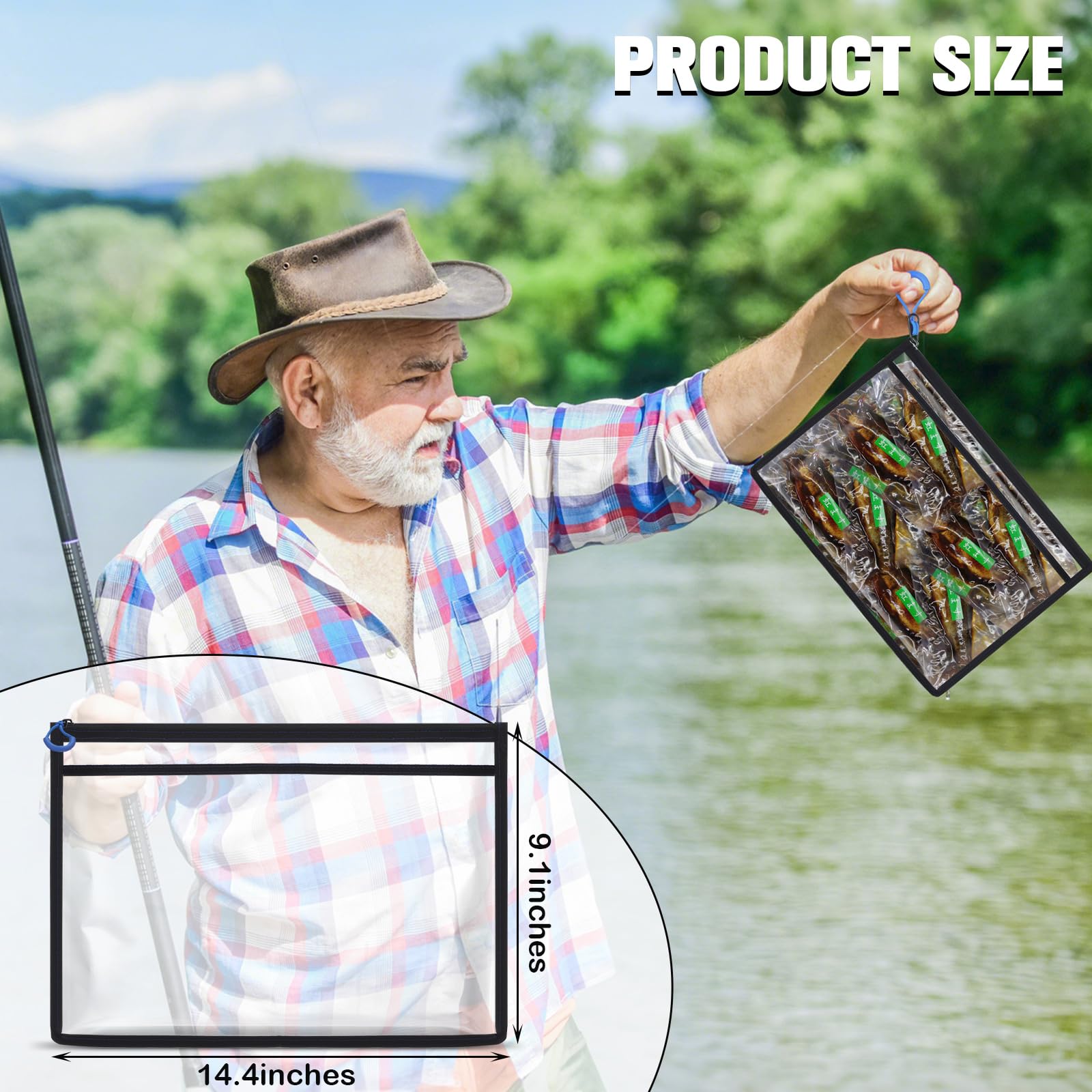 Sealed-edge waterproof tackle storage bag with zipper