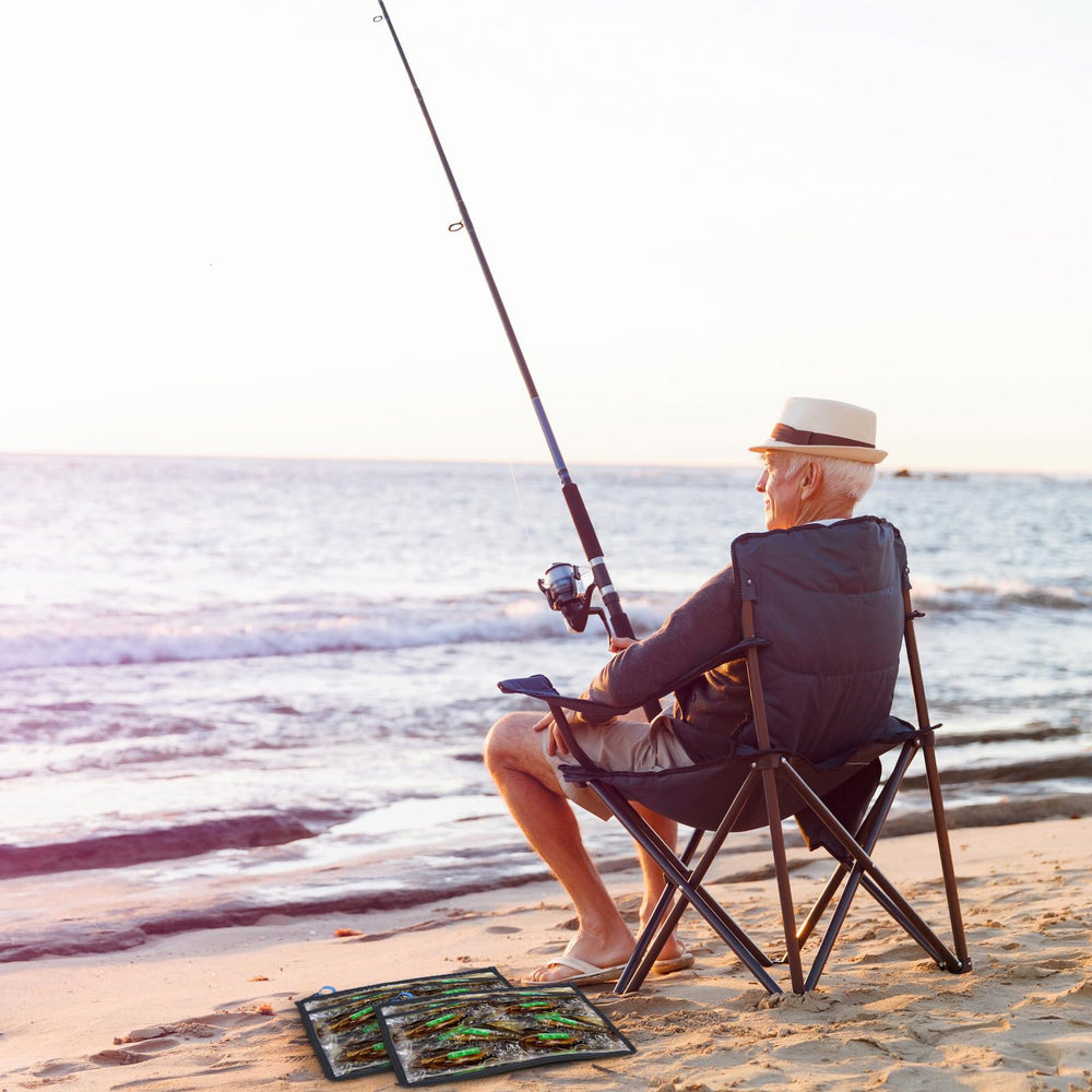 Outdoor setup with tackle bag ready for fishing