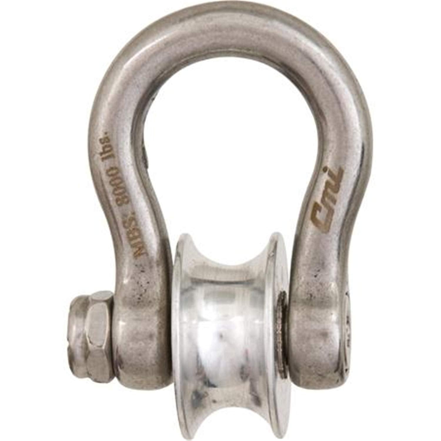 CMI Shackle Pulley in compact design showing portable load support up to 800 lb.