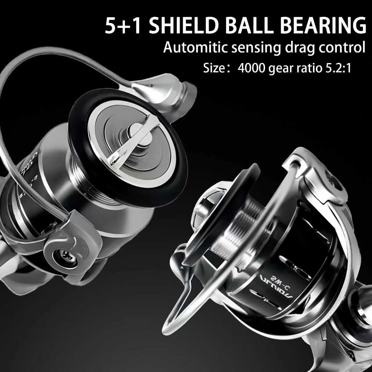CNC machined aluminum spool with brass gear shaft and zinc gear plate