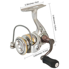 Close-up of CNC aluminum spool on spinning reel