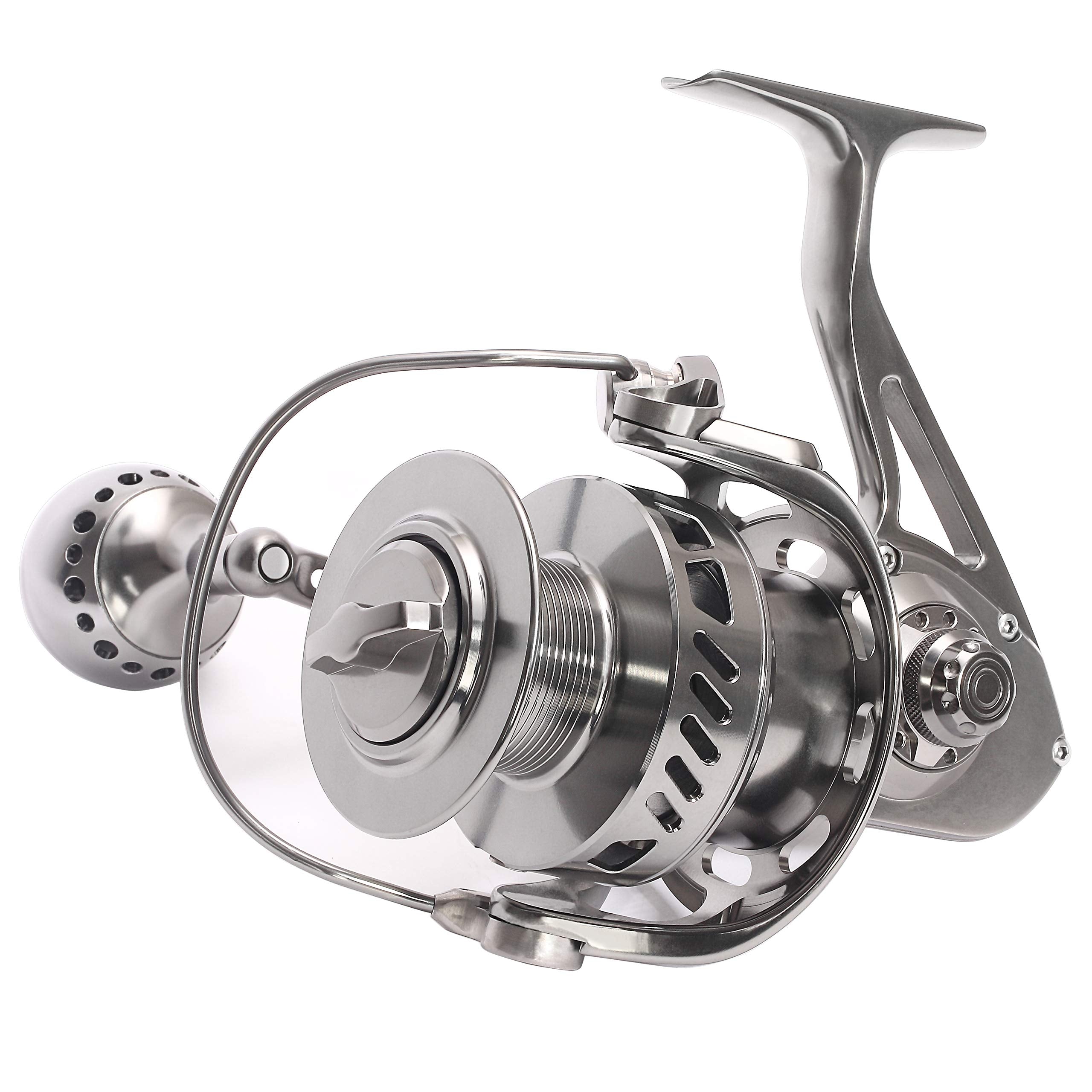 CNC full metal spinning reel front view size 6000