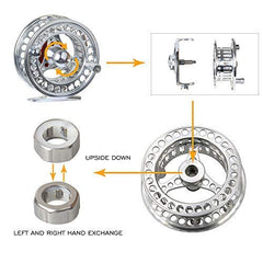 Close-up of CNC machined large arbor reel