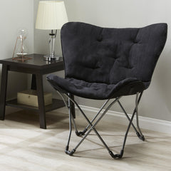 CNEIESD butterfly chair microsuede-cushion emphasizes soft, skin-friendly comfort for long reads
