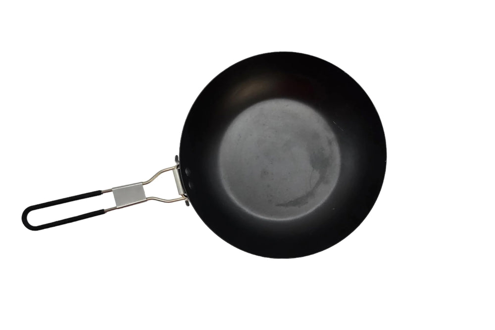 CNEIESD camping frying pan with foldable handle for compact packing