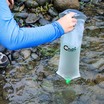 Cnoc Outdoors VectoX wide-opening for easy filling and cleaning on trail.