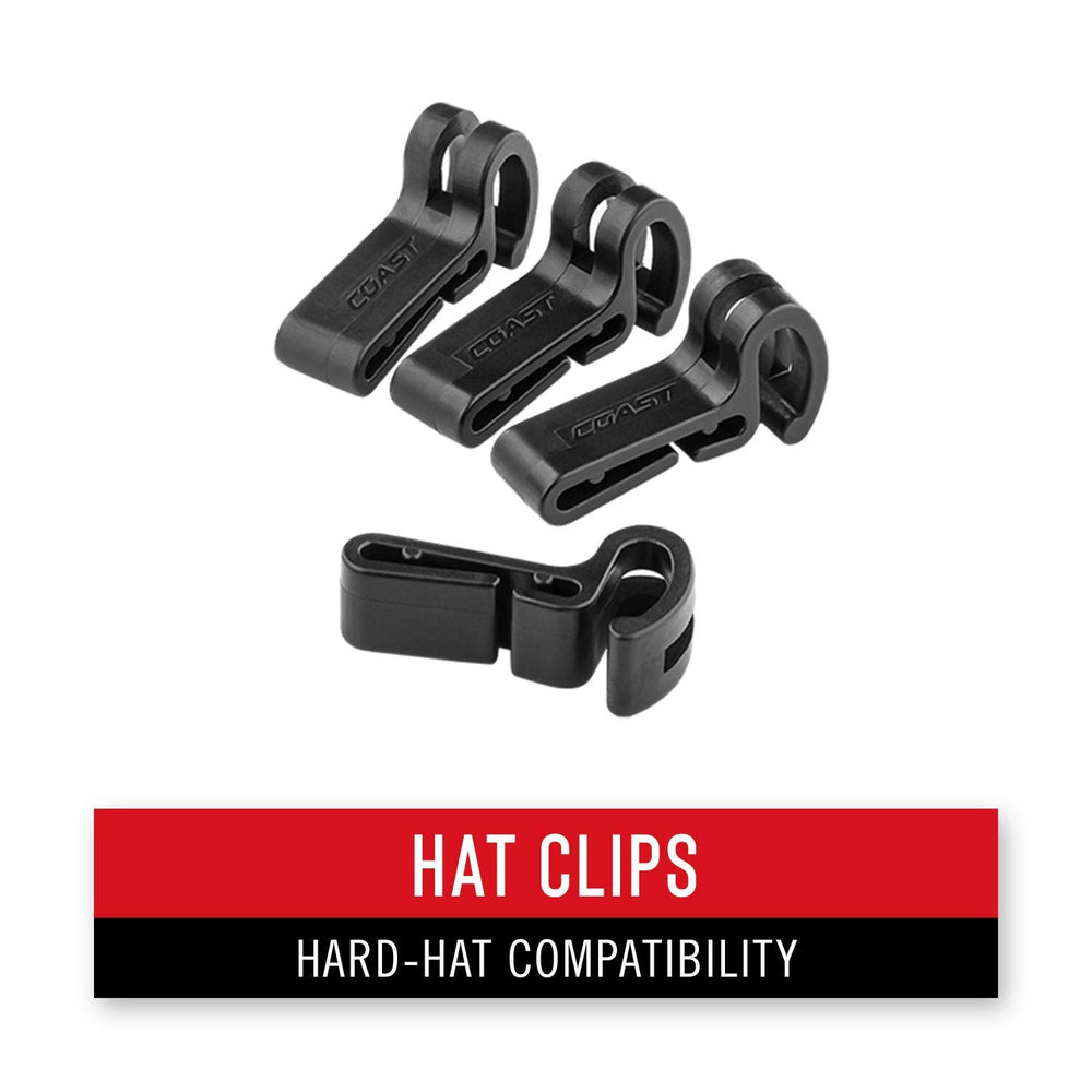 Coast FL19 hard hat clips included for convenient mounting.