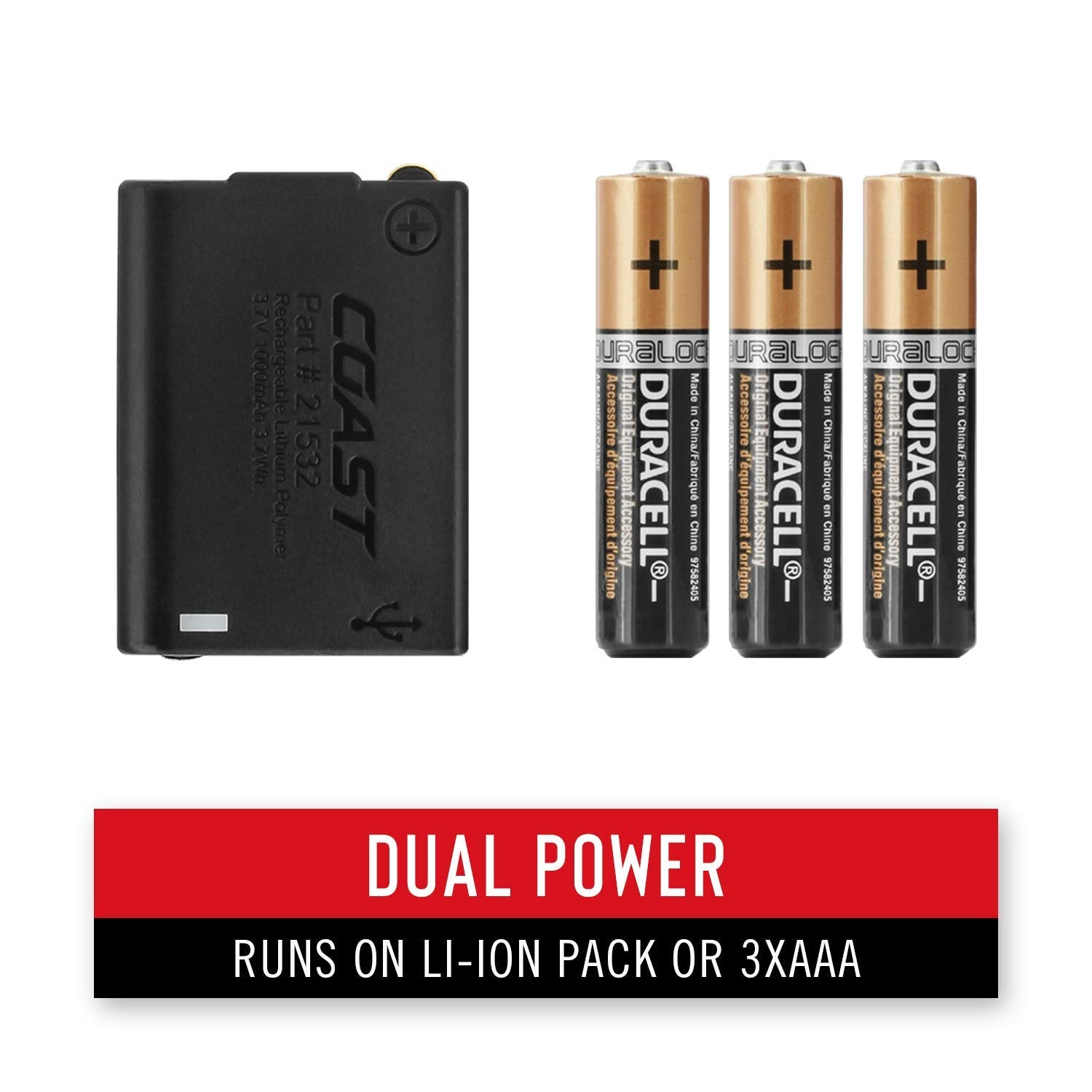 Coast FL75R rechargeable battery pack ready on site