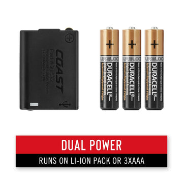 Coast FL75R rechargeable battery pack ready on site