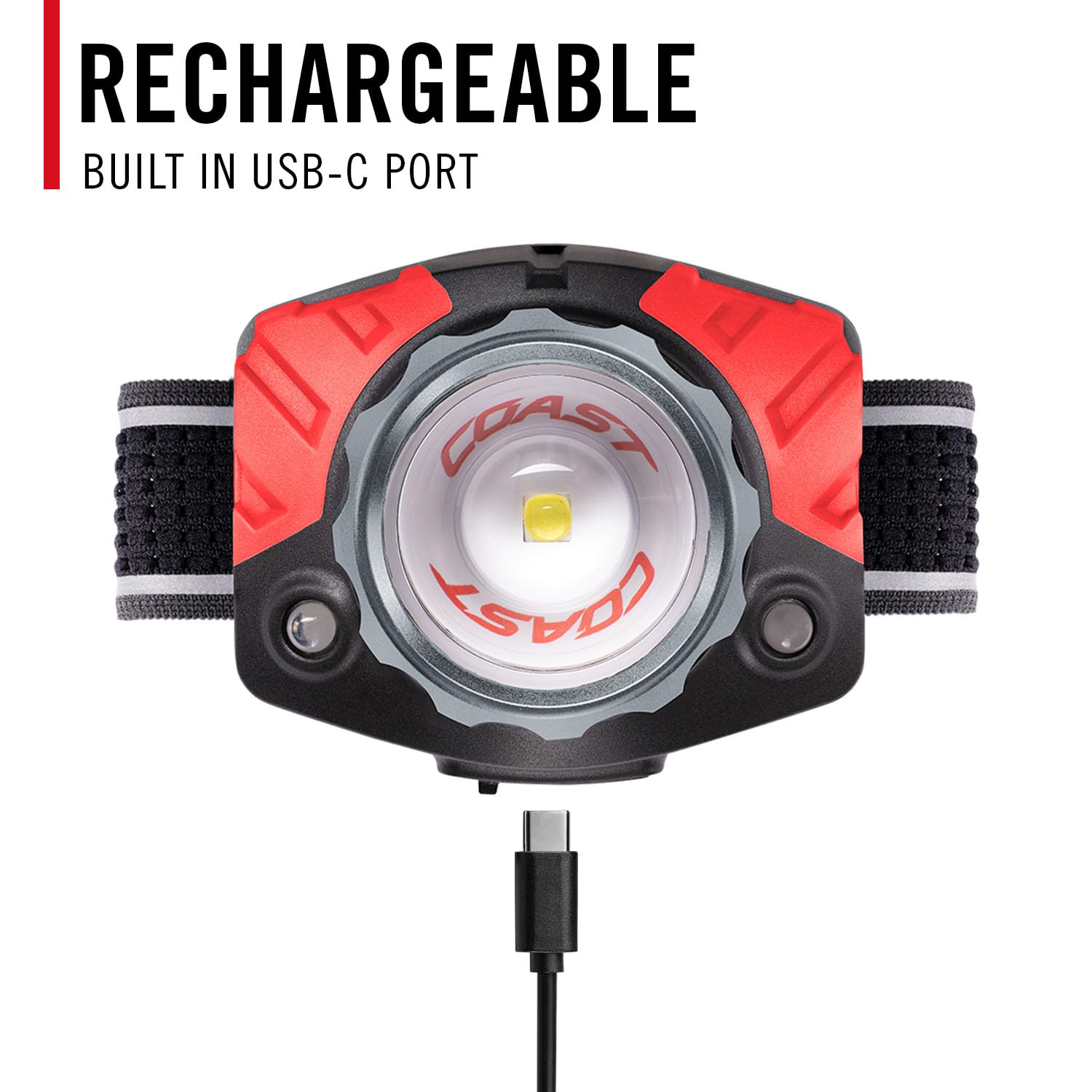Coast FL85R built-in rechargeable battery enables cordless operation.