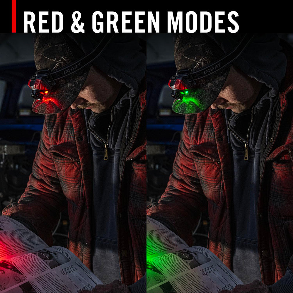 Coast FL85R reflective safety strap enhances visibility in low light.