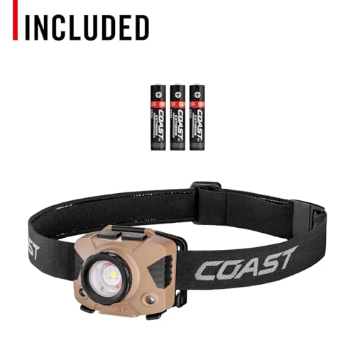Red night vision light on Coast FLX7 for low-visibility tasks
