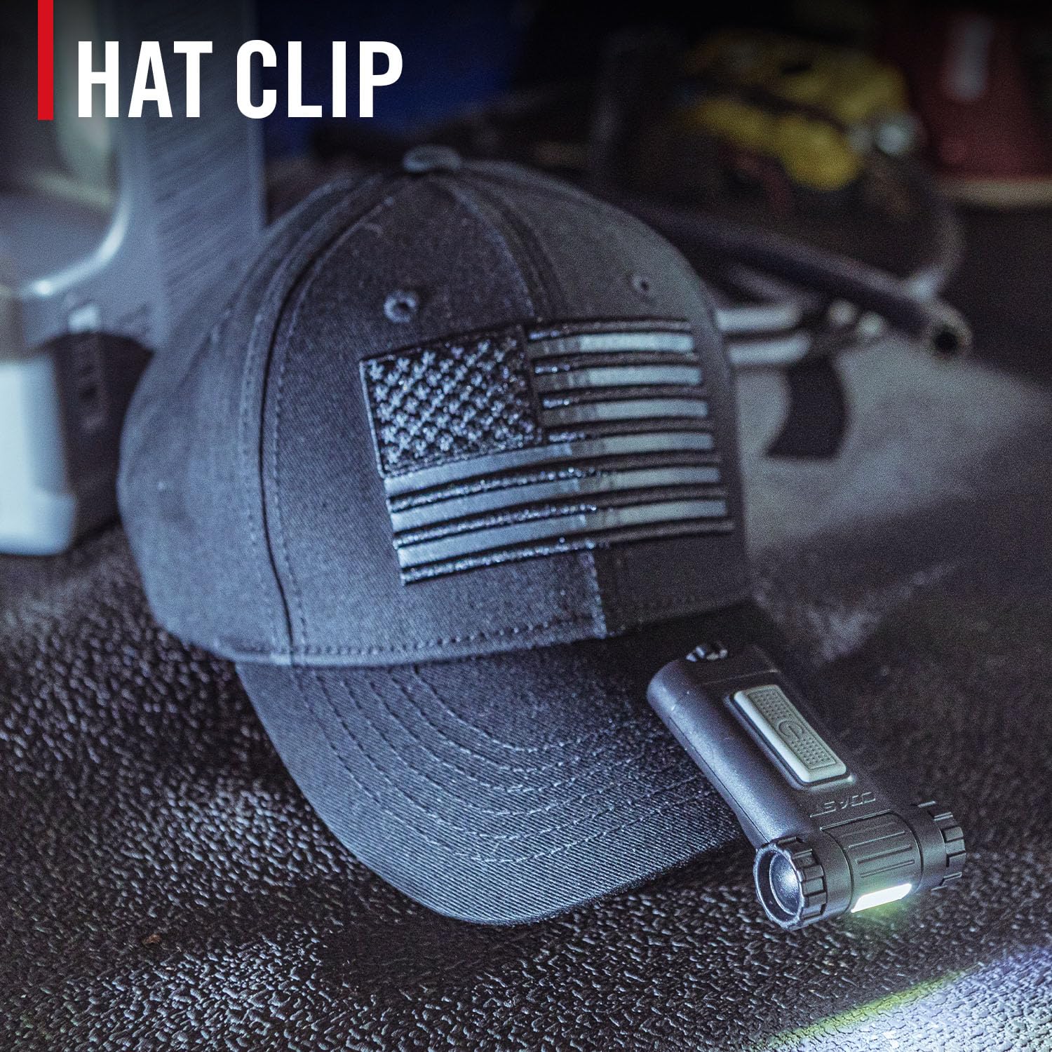 HX4 magnetic tail clip enabling hands-free use on metal surfaces