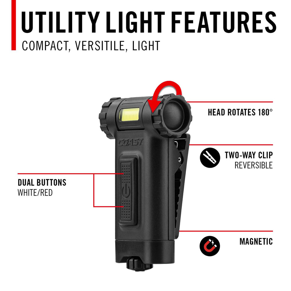 Coast HX4 white beam provides bright general illumination for tasks.