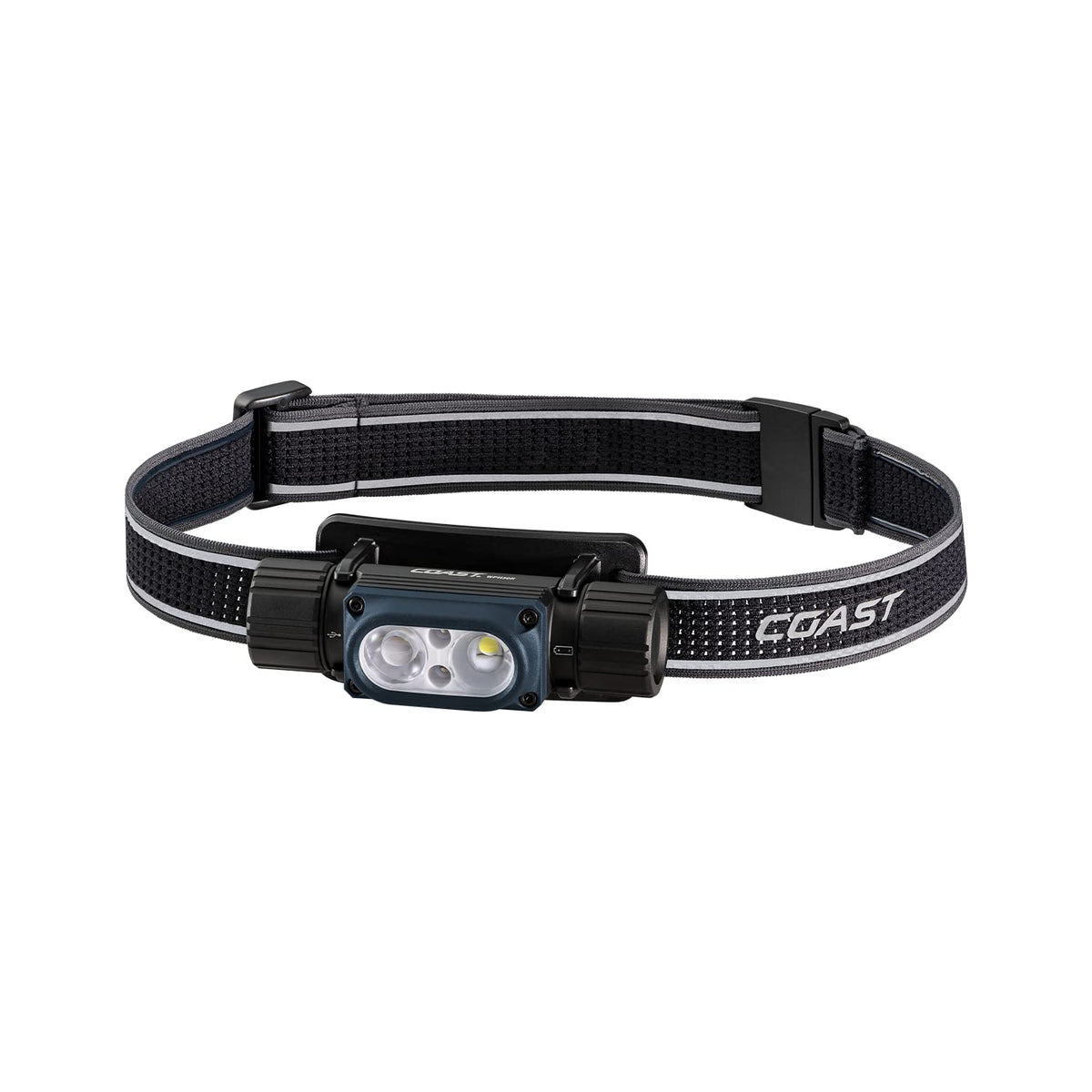 Coast WPH30R headlamp worn on hardhat for hands-free site lighting.