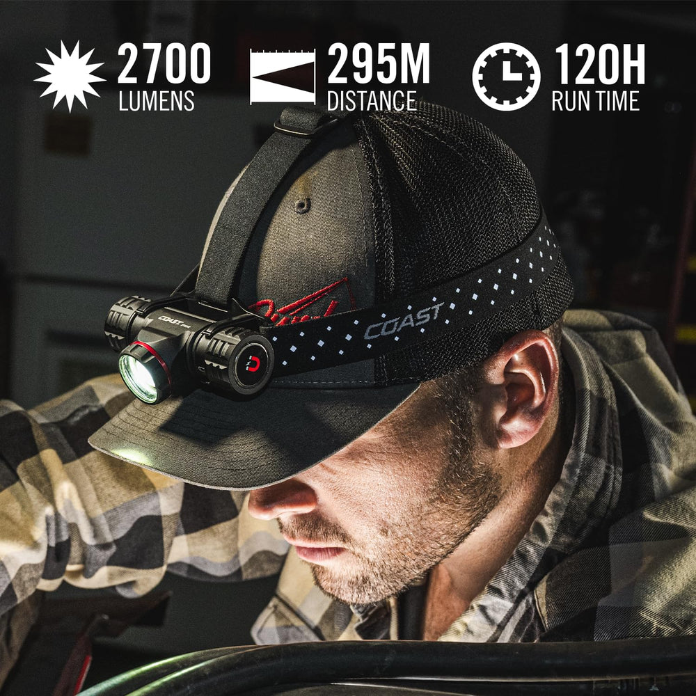 Coast XPH34R 2700-lumen Turbo mode lights up large work areas