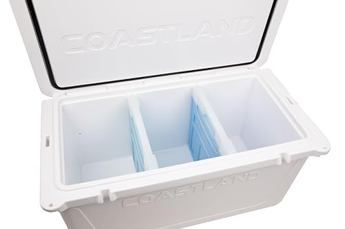 Coastland Delta Series 125 Qt cooler setup keeps items neatly separated.