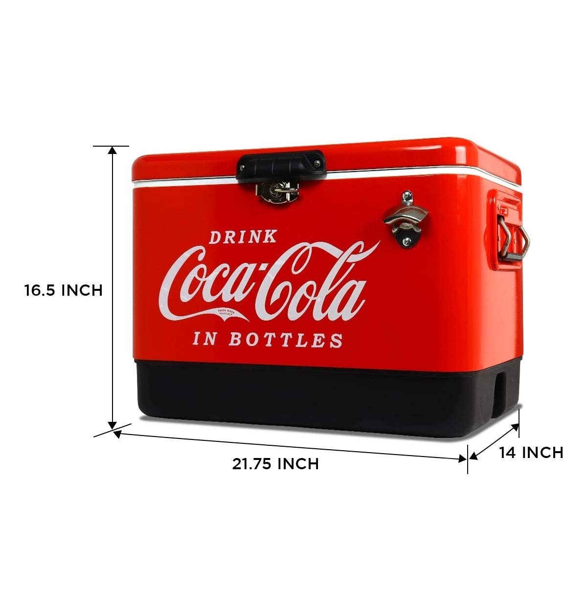 Coca-Cola Ice Chest interior view shows cleanable liner for simple hygiene.