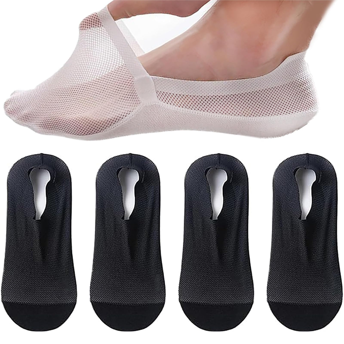 Cocadong Ultra Thin Liner Socks front view: breathable mesh keeps feet cool.