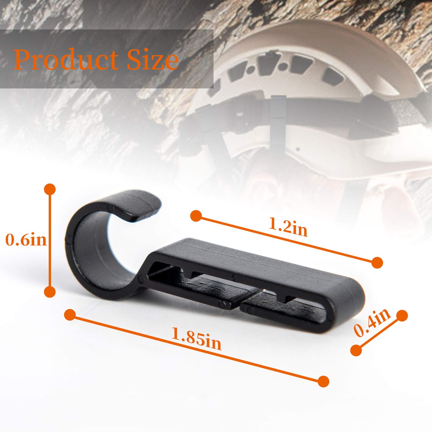 Close-up of COCOMK clip attaching to helmet edge for stability.