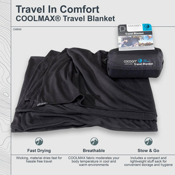 COCOON Coolmax travel blanket outdoors camping with quick-drying moisture-wicking fabric