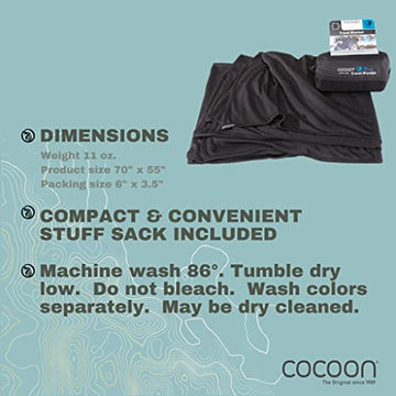 COCOON Coolmax travel blanket eco-made materials emphasize recycled fabric