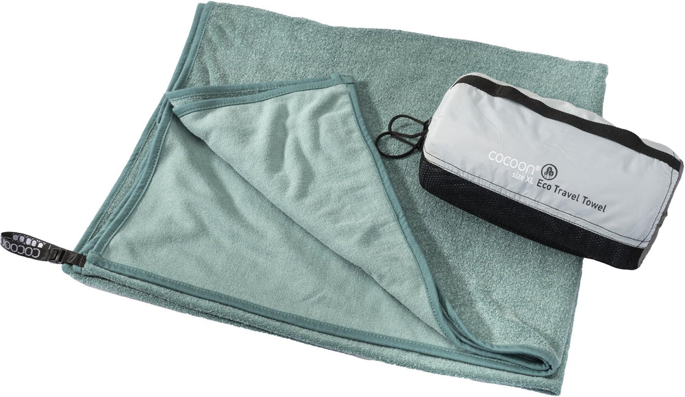 COCOON Eco Trek Towel Nile Green XL ideal for travel and outdoors