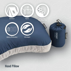 COCOON AirCore pillow inflation demonstrates quick, adjustable support for camping.