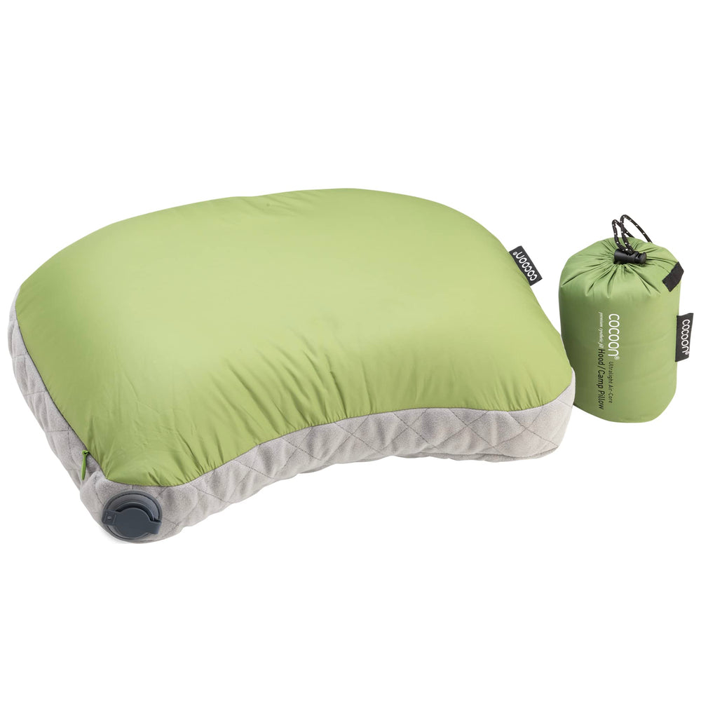 COCOON Premium AirCore hood pillow setup with soft microfiber comfort for travel.