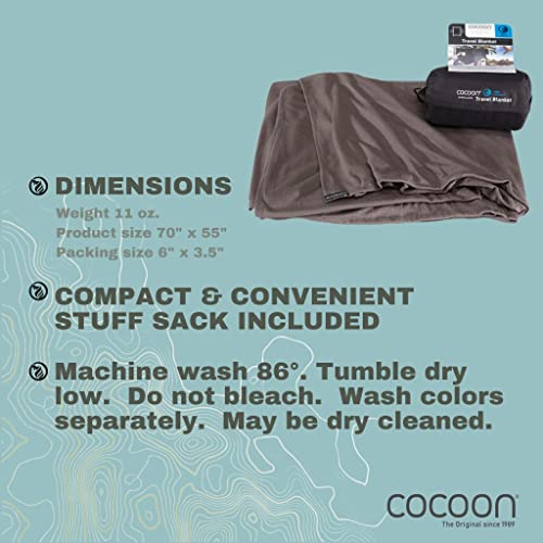 COCOON Premium Coolmax Travel Blanket charcoal outdoors at campsite delivers breathable comfort outdoors