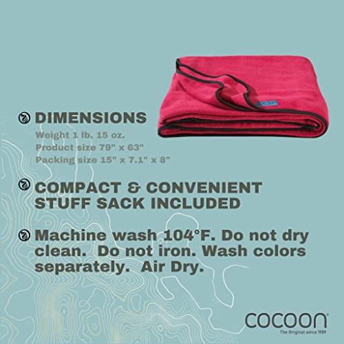 COCOON Premium Travel Fleece Blanket Raspberry cozy couch companion for relaxing evenings