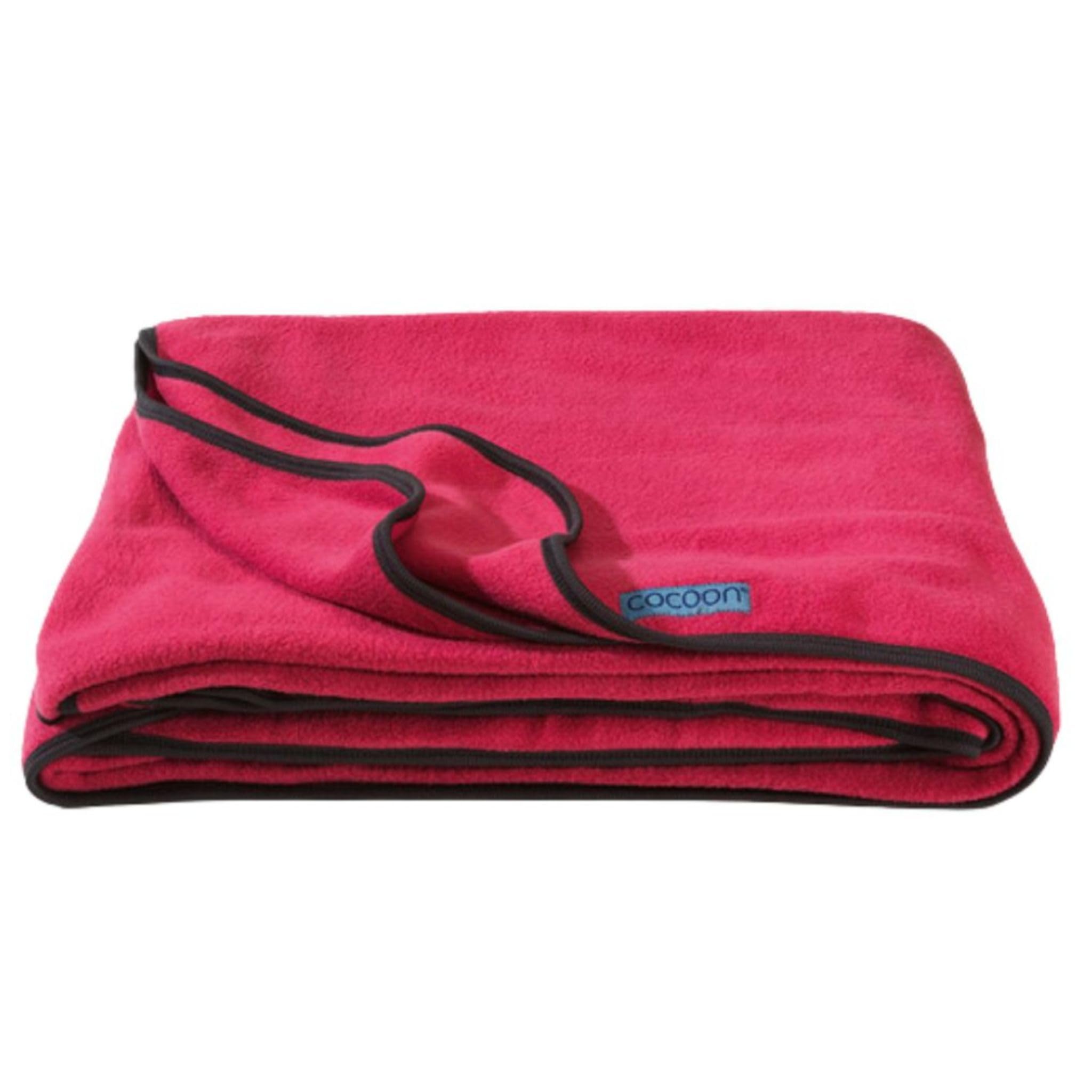COCOON Premium Travel Fleece Blanket Raspberry shows ultra-soft Thermo-Fleece for cozy warmth