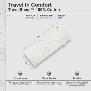 COCOON Premium TravelSheet Natural on-the-go use provides clean liner options for hostel stays.