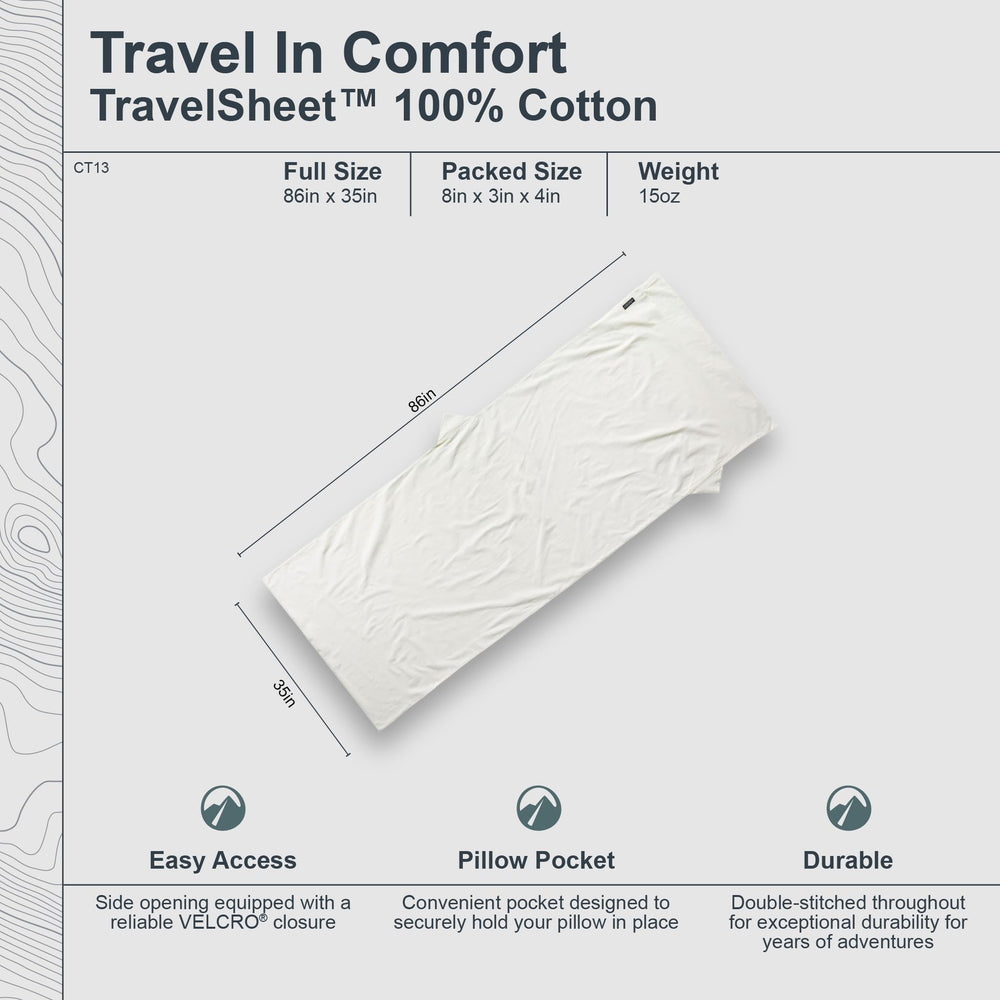 COCOON Premium TravelSheet Natural on-the-go use provides clean liner options for hostel stays.