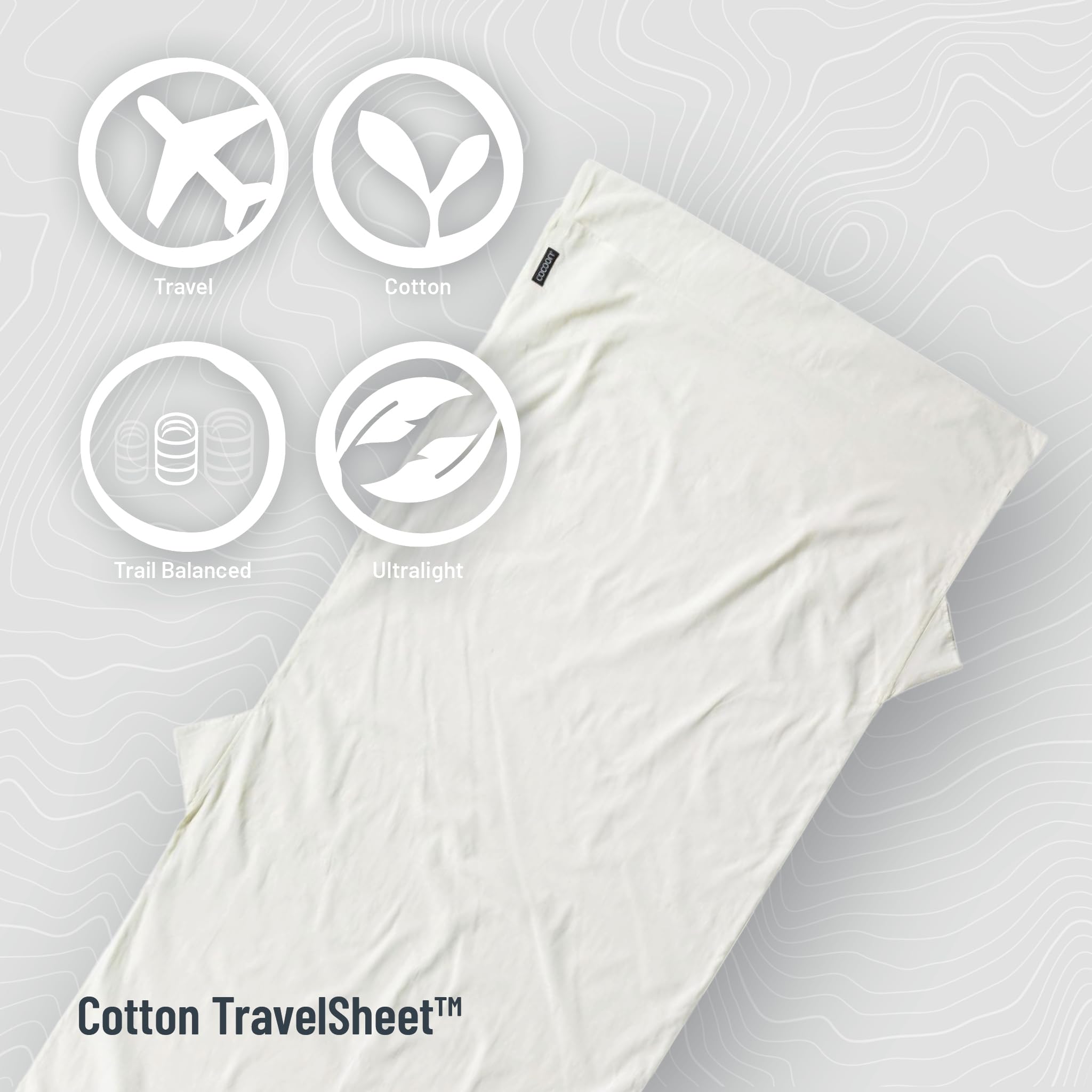 COCOON Premium TravelSheet Natural pillow-pocket keeps your pillow in place for restful nights.