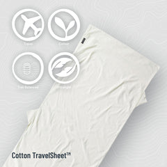 COCOON Premium TravelSheet Natural pillow-pocket keeps your pillow in place for restful nights.