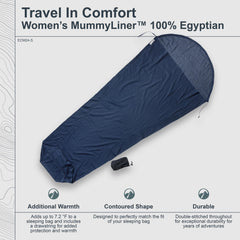 COCOON Premium mummy liner — contoured foot end for better warmth and comfort