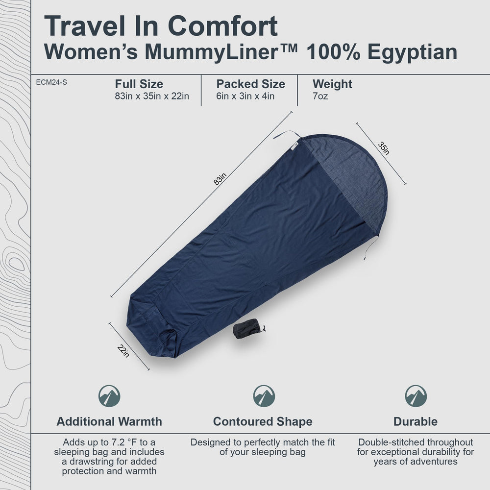 COCOON Premium mummy liner — compact stuff sack for portable storage on trips