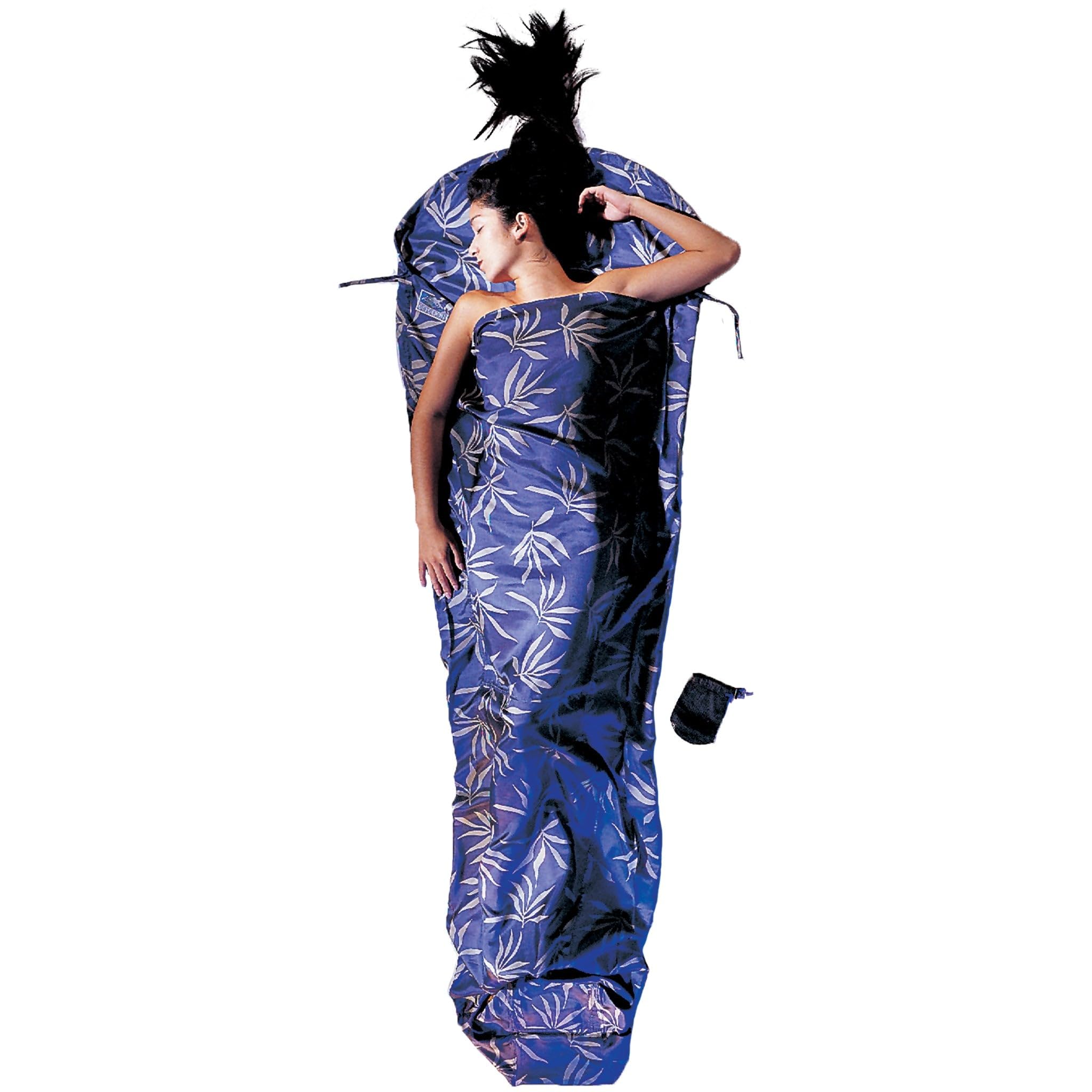COCOON Premium Women's Silk MummyLiner Leaves - hood detail adds warmth and draft protection