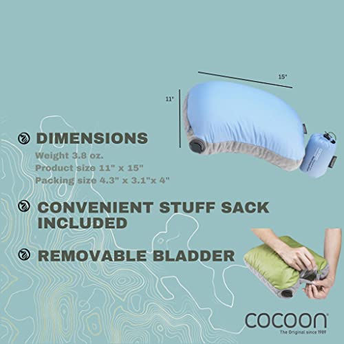 COCOON AirCore inflation feature shown with the pillow ready to adjust.