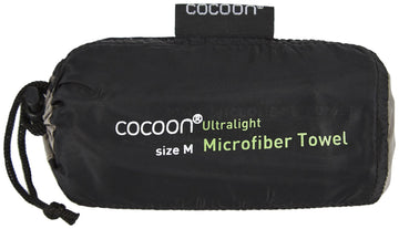 Cocoon Ultralight Microfiber Towel mesh stuff sack keeps the towel compact for travel.