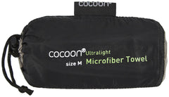 Cocoon Ultralight Microfiber Towel mesh stuff sack keeps the towel compact for travel.