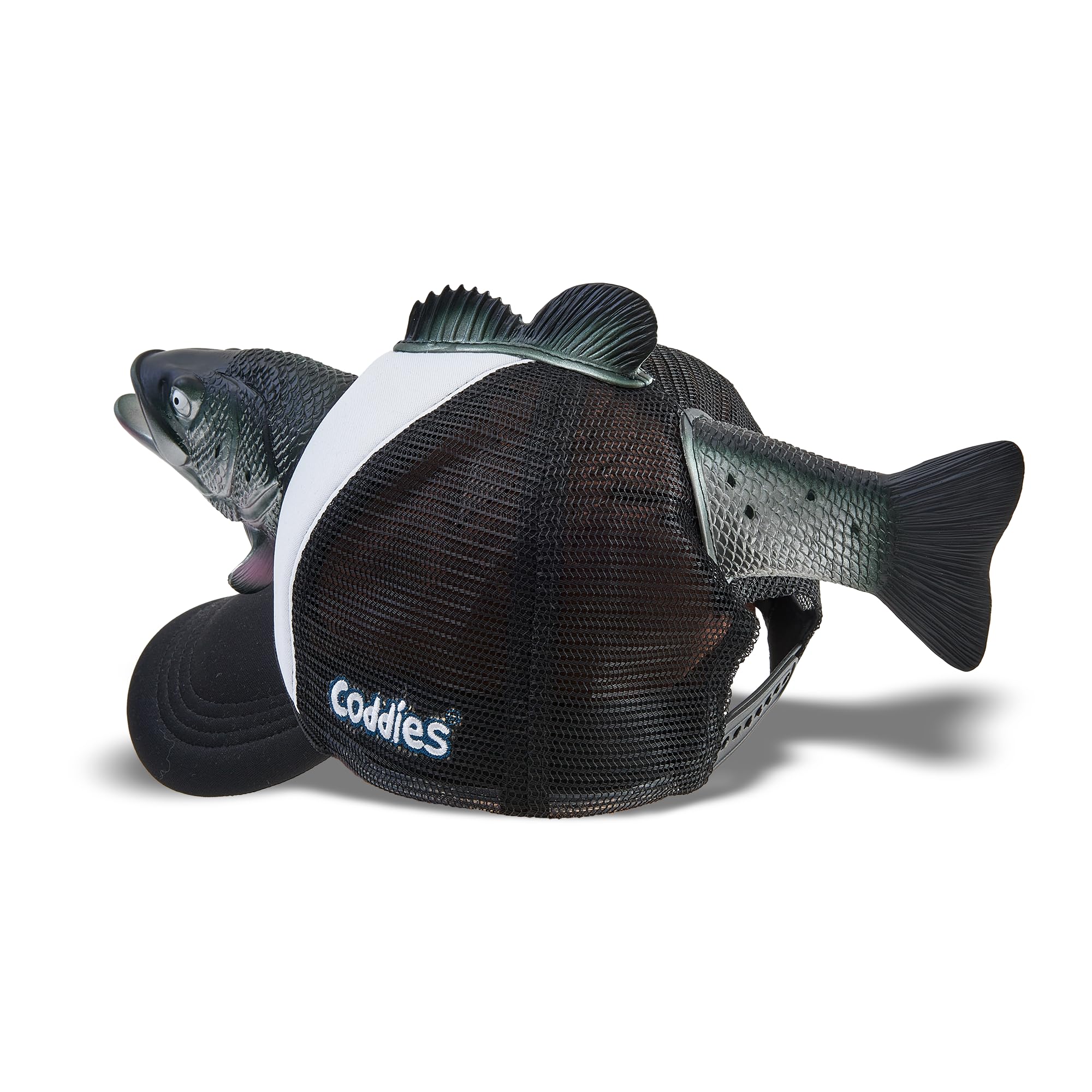 Coddies Tuna Fish Hat face view highlights the pop-out fish.