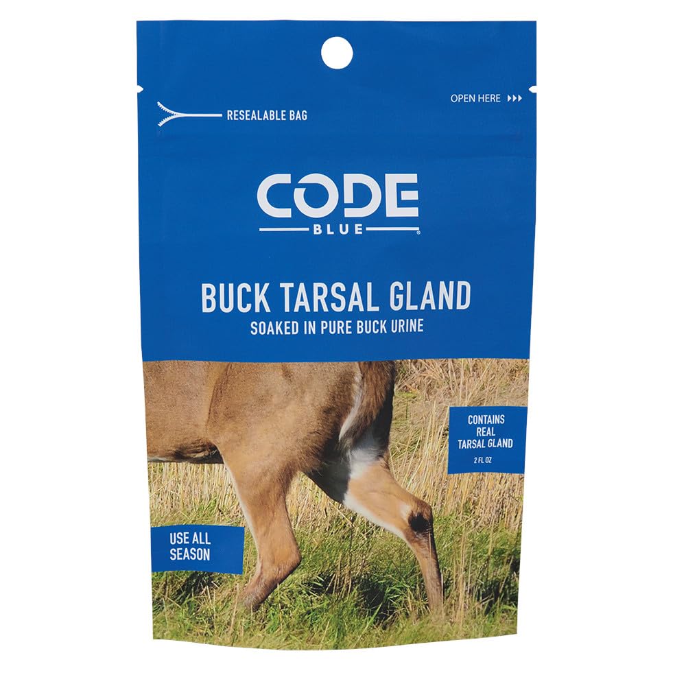 Code Blue Buck Tarsal Gland setup shows real gland ready for deer attraction.