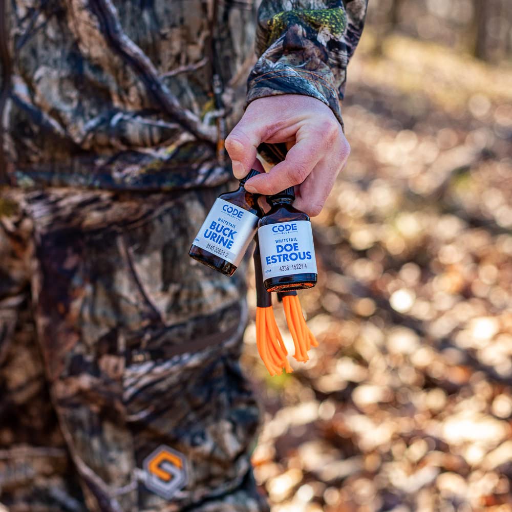 Code Blue buck urine drag tentacles deliver intruder buck scent.