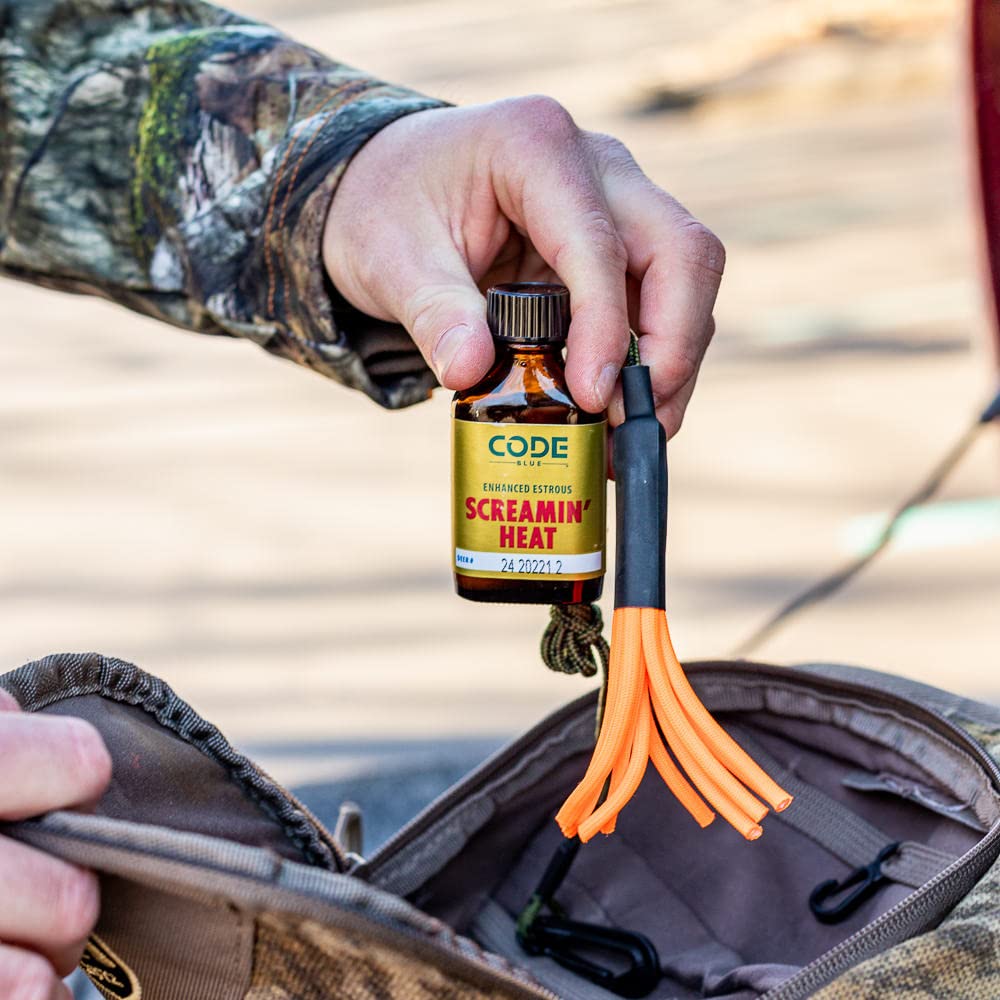 Code Blue Deluxe Scent Drag belt clip setup for easy hiking-to-stand prep.