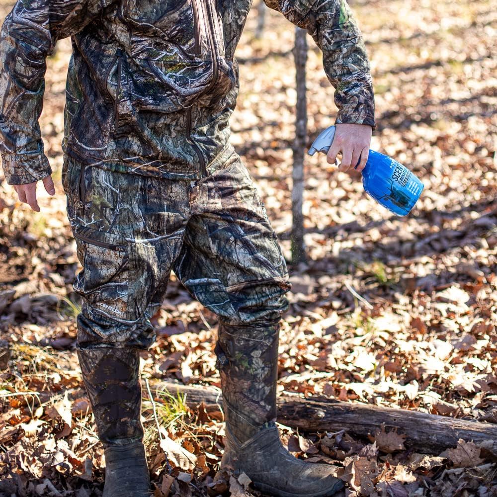 Code Blue field spray applied to gear to reduce human scent in the woods.