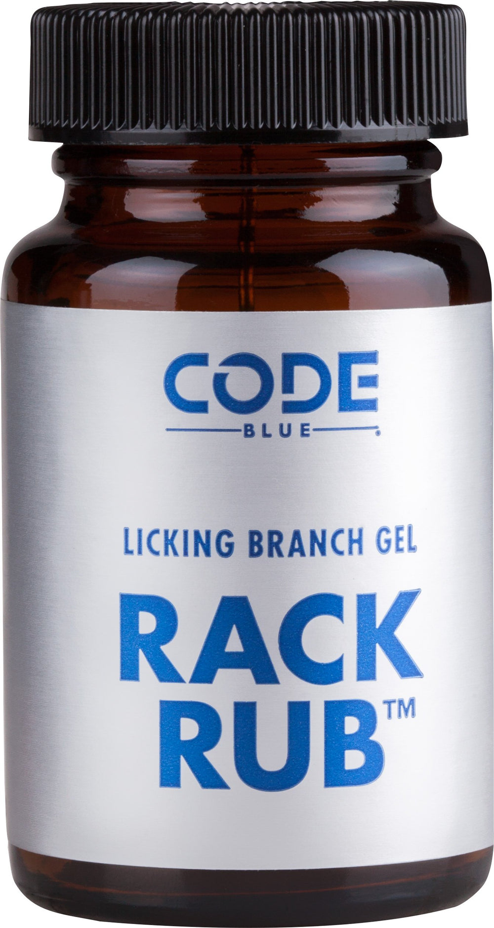 Code Blue Rack Rub Gel bottle on white background