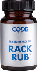 Code Blue Rack Rub Gel bottle on display
