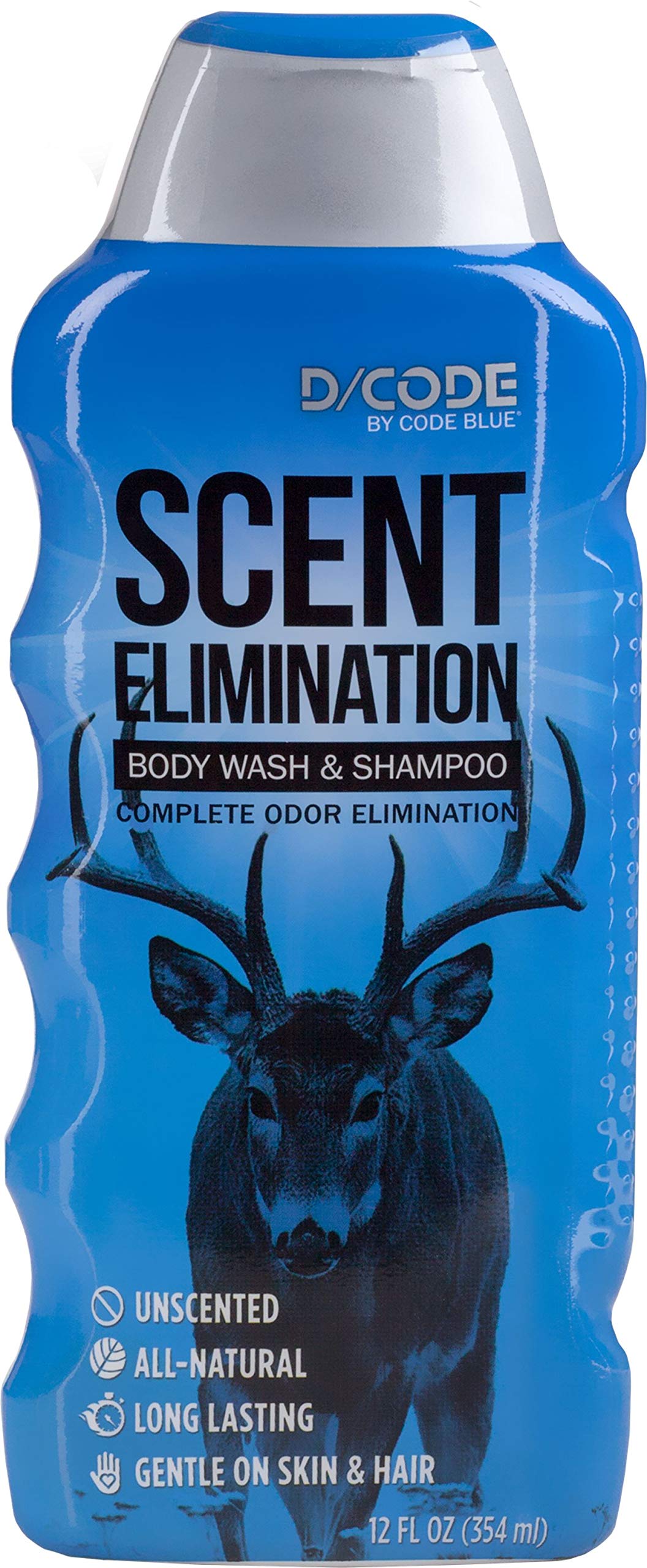 Code Blue Scent Elimination bottle close-up showing unscented odor control